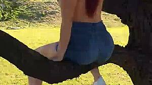 Man Pissing from a Tree in Gral Paz Laughing