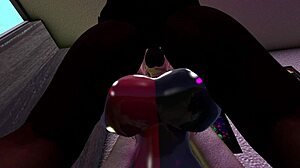 In Second Life, a black character interacts with Harley Quinn in an intriguing scenario