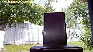 Blonde tattoos squirts masturbating outdoors