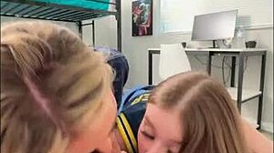 Two Sorority Sluts Athena Heart and Ashlyn Angel Bang Hard in College Dorm