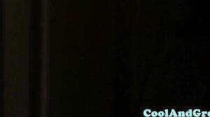 Coola 72, a mature woman, sucks big black cock and gets cum on her big tits.