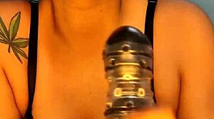 blue swapped cock for a huge dildo and took it all 😜