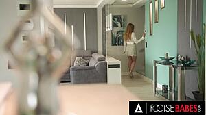 Footsie babes - sexy Alexis Crystal gets her ass banged by foot lover.