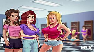 summertimesaga babes get wild in steamy bathroom group action. episode 4 heats up fast.