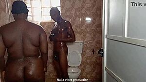 quickie doggystyle with boss's daughter in bathroom, she squirts