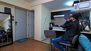 My Best Friend Visits With His New Girlfriend But The Whore Fucks Me While He's Careless