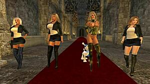 Mera Firelyte dances seductively at Kitty Club with intergalactic sluts in anime