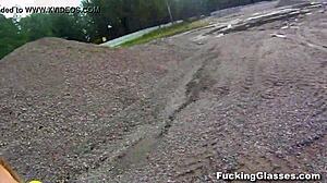 Fucking Glasses - Emma Gets Nailed Hard on Construction Site Teen Scene