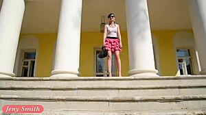 jeny smith flashing skirt and ass in public