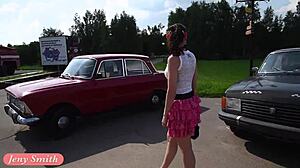 jeny smith flashing skirt and ass in public