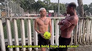 Three well-endowed heteros fuck after soccer game in locker room