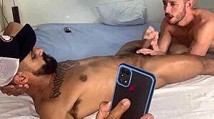 two guys sucking each other's big cocks in orgy