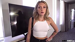 On his birthday, he FUCKS STEPSIS Charlotte Sins hard with blowjob and cumshot.