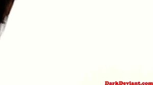 Black Domina Mercilessly Pegs Sub Male in Lingerie