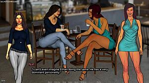 Cuckold husband watches wife’s big ass groped in 3D hentai game