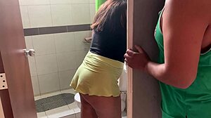 I fucked her in the bathroom with her big ass, almost got caught, then cumshot.