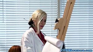 CFNM Professor Dominates Nude Model with Fierce Cum Swap