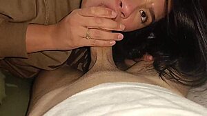 Best friend suggests warming up with sex in the room. Includes doggystyle, missionary, blowjob, and deepthroat with skinny brunette.