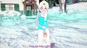 uhh, elsa from frozen suckin and bangin in wild 3d hentai
