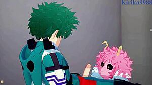 MINA ASHIDO, MOMO YAOYOROZU, IZUKU MIDORIYA in INTENSE Hentai SEX!