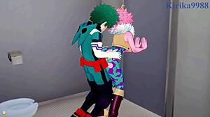 MINA ASHIDO, MOMO YAOYOROZU, IZUKU MIDORIYA in INTENSE Hentai SEX!