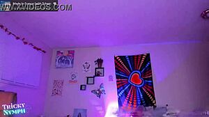 Pixie cut nymph throws it back in fat ass thong panties.