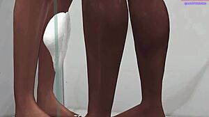 Mae Bangs Step-Brother Moriah in Shower While Parents Lurk Nearby