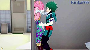 MINA ASHIDO, MOMO YAOYOROZU, IZUKU MIDORIYA in INTENSE Hentai SEX!