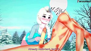 uhh, elsa from frozen suckin and bangin in wild 3d hentai
