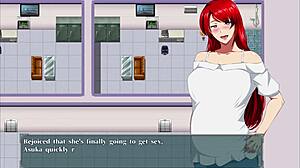 redhead milf takes big cock in wild hentai gangbang