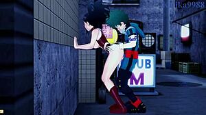 MINA ASHIDO, MOMO YAOYOROZU, IZUKU MIDORIYA in INTENSE Hentai SEX!