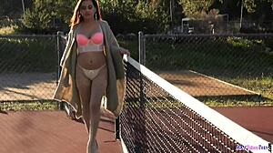 stockinged milf babe eagerly dines on hard cock for pleasure