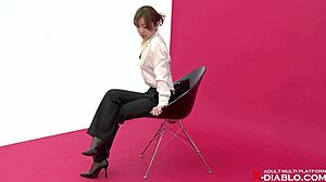 amateur nude shoot with japanese maki momoi in lingerie