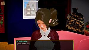 my new family 473 hints at steamy cartoon brunette action in homemade game style