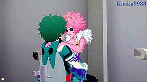 MINA ASHIDO, MOMO YAOYOROZU, IZUKU MIDORIYA in INTENSE Hentai SEX!