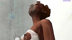 Mae Bangs Step-Brother Moriah in Shower While Parents Lurk Nearby