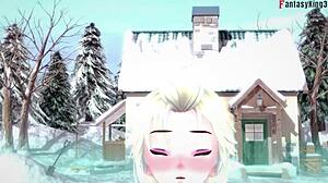 uhh, elsa from frozen suckin and bangin in wild 3d hentai