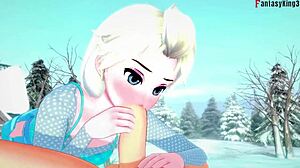 uhh, elsa from frozen suckin and bangin in wild 3d hentai
