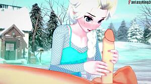 uhh, elsa from frozen suckin and bangin in wild 3d hentai