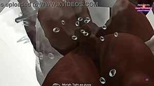 Mae Bangs Step-Brother Moriah in Shower While Parents Lurk Nearby