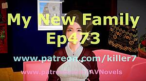 my new family 473 hints at steamy cartoon brunette action in homemade game style