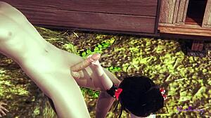 Yaoi femboy Mia in 3D Japanese manga, raw gay sex