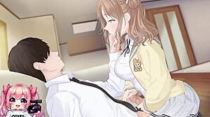 hot college girl riding and giving handjob