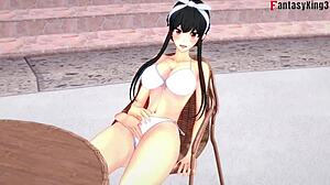 yo, check yor forger in bikini at pool, spy x family pov action