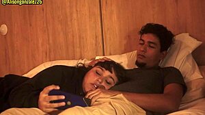 stepbrother movie night, accidental penis swallow, almost discovered