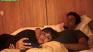 stepbrother movie night, accidental penis swallow, almost discovered