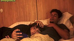 stepbrother movie night, accidental penis swallow, almost discovered