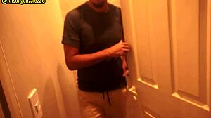 stepbrother movie night, accidental penis swallow, almost discovered