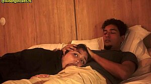 stepbrother movie night, accidental penis swallow, almost discovered