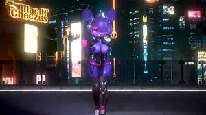 Bonnie FNF Bonfie rocks kpop-queencard in 3D cartoon